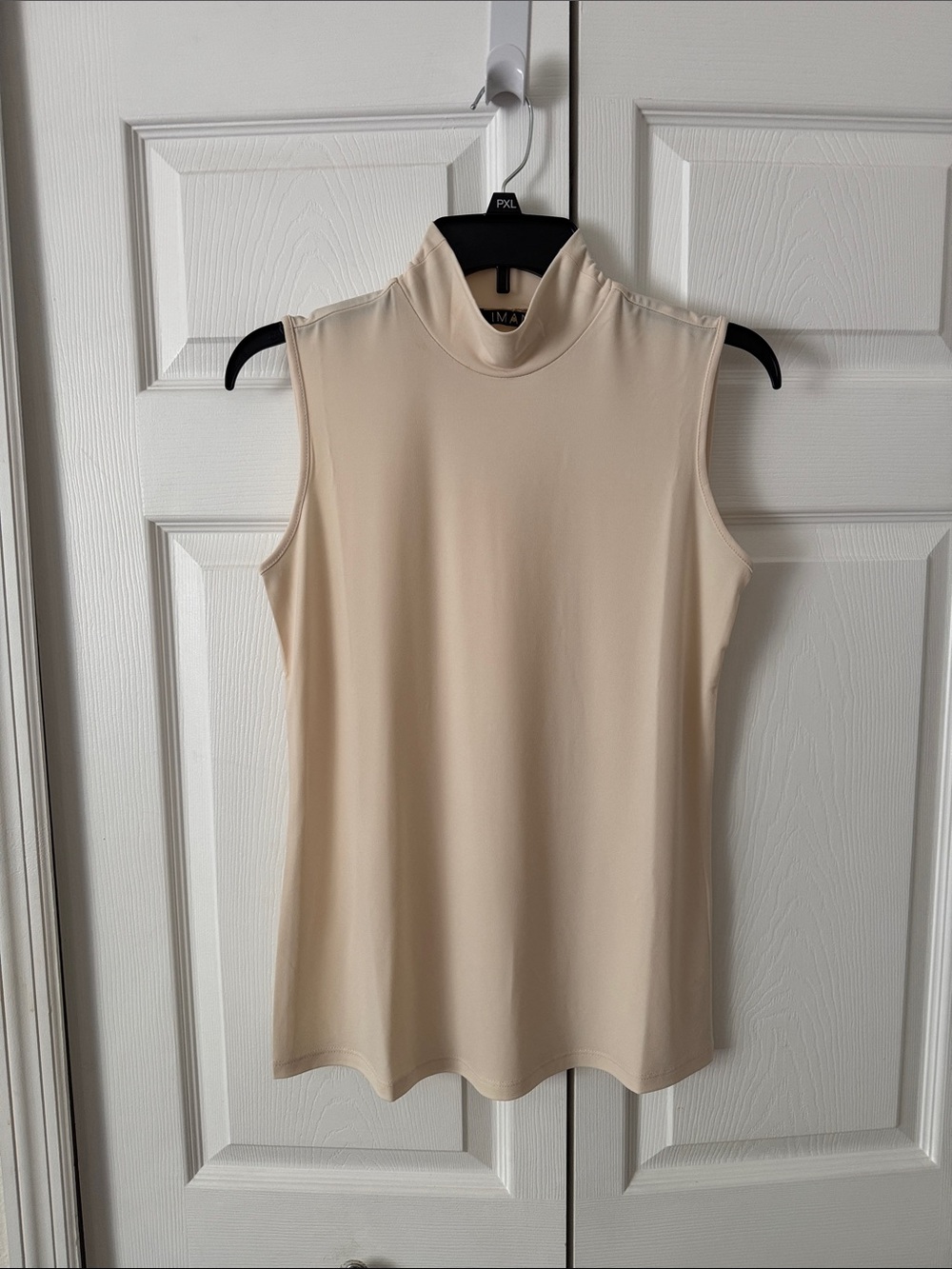 IMAN Sleeveless Mock Neck Tank in Beige size small